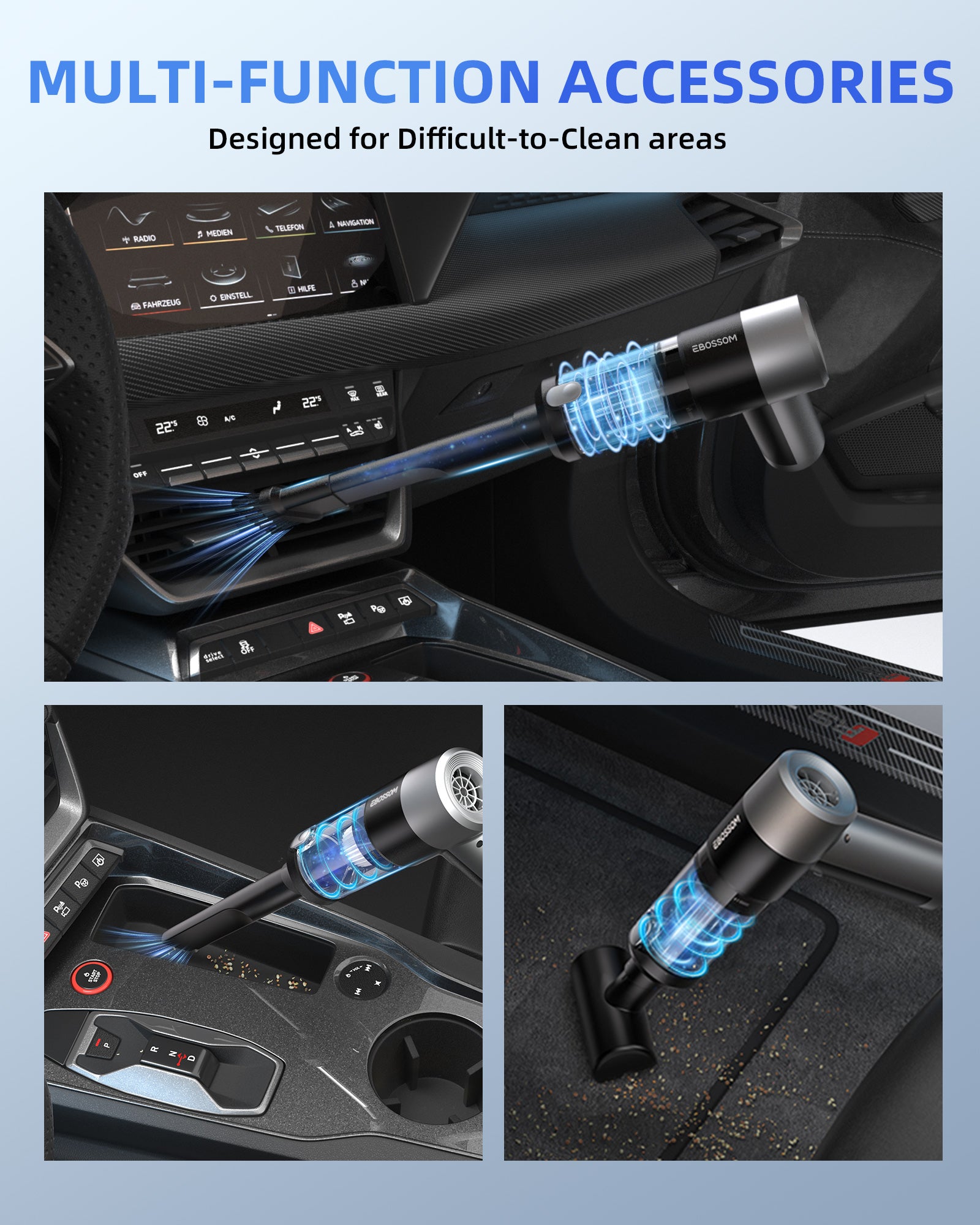 Mini Car Vacuum with 17000Pa High Power Suction V9