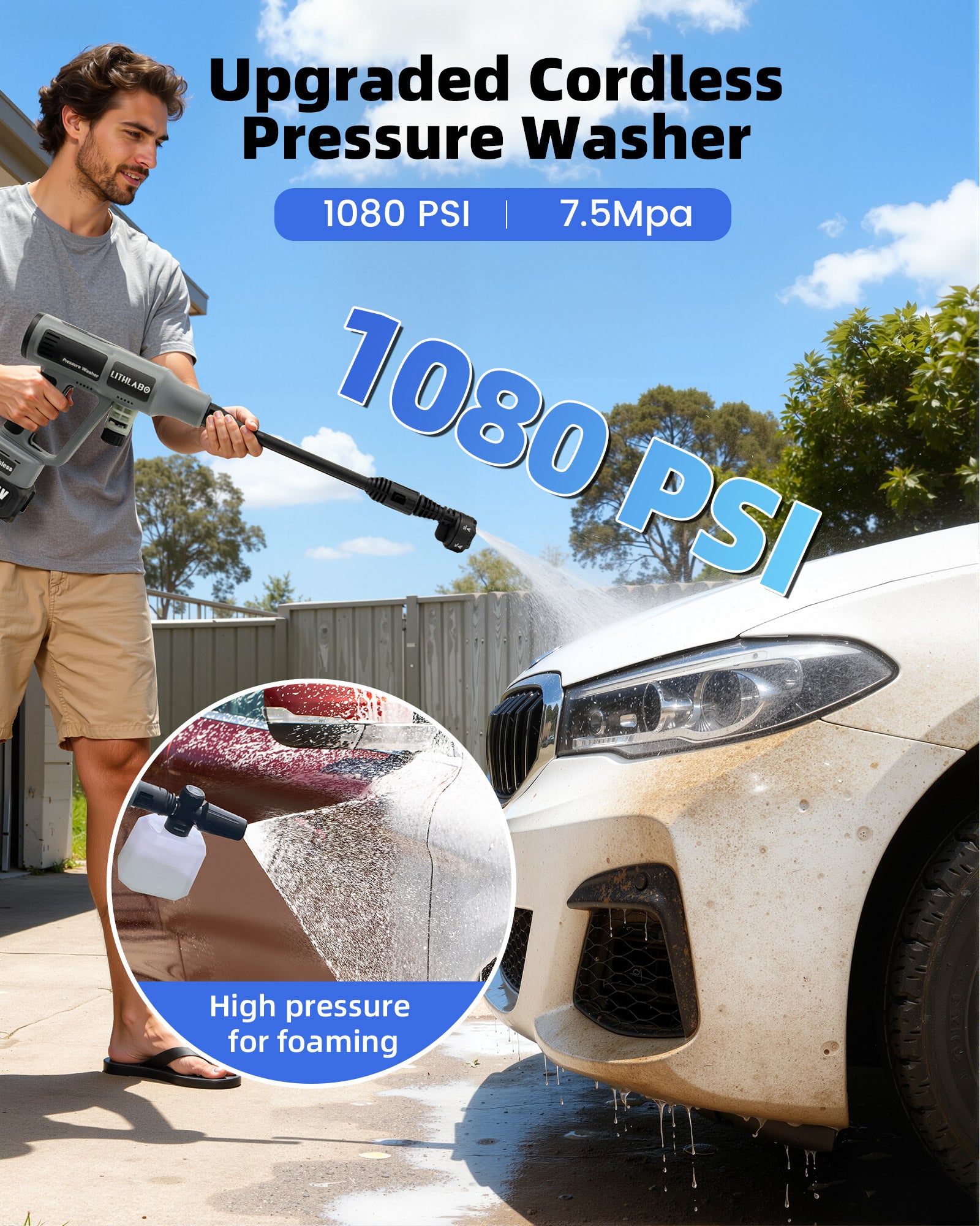 Cordless Pressure Washer 1080PSl