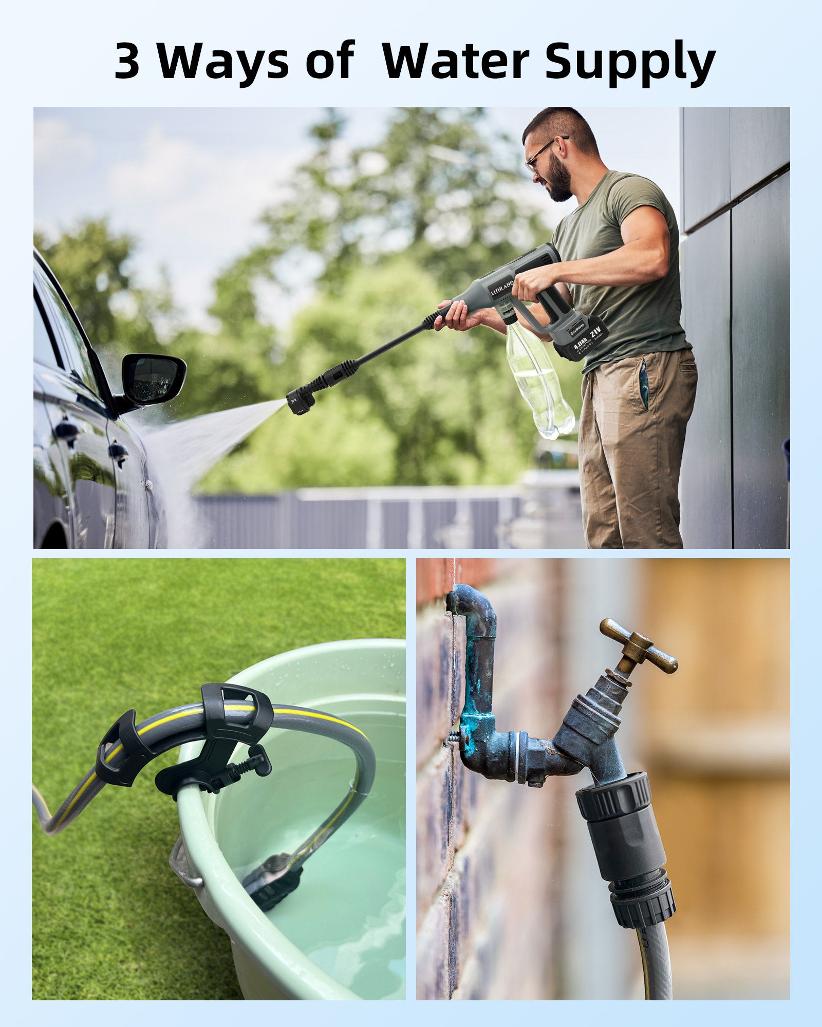 Cordless Pressure Washer Spray Kit 1080PSl