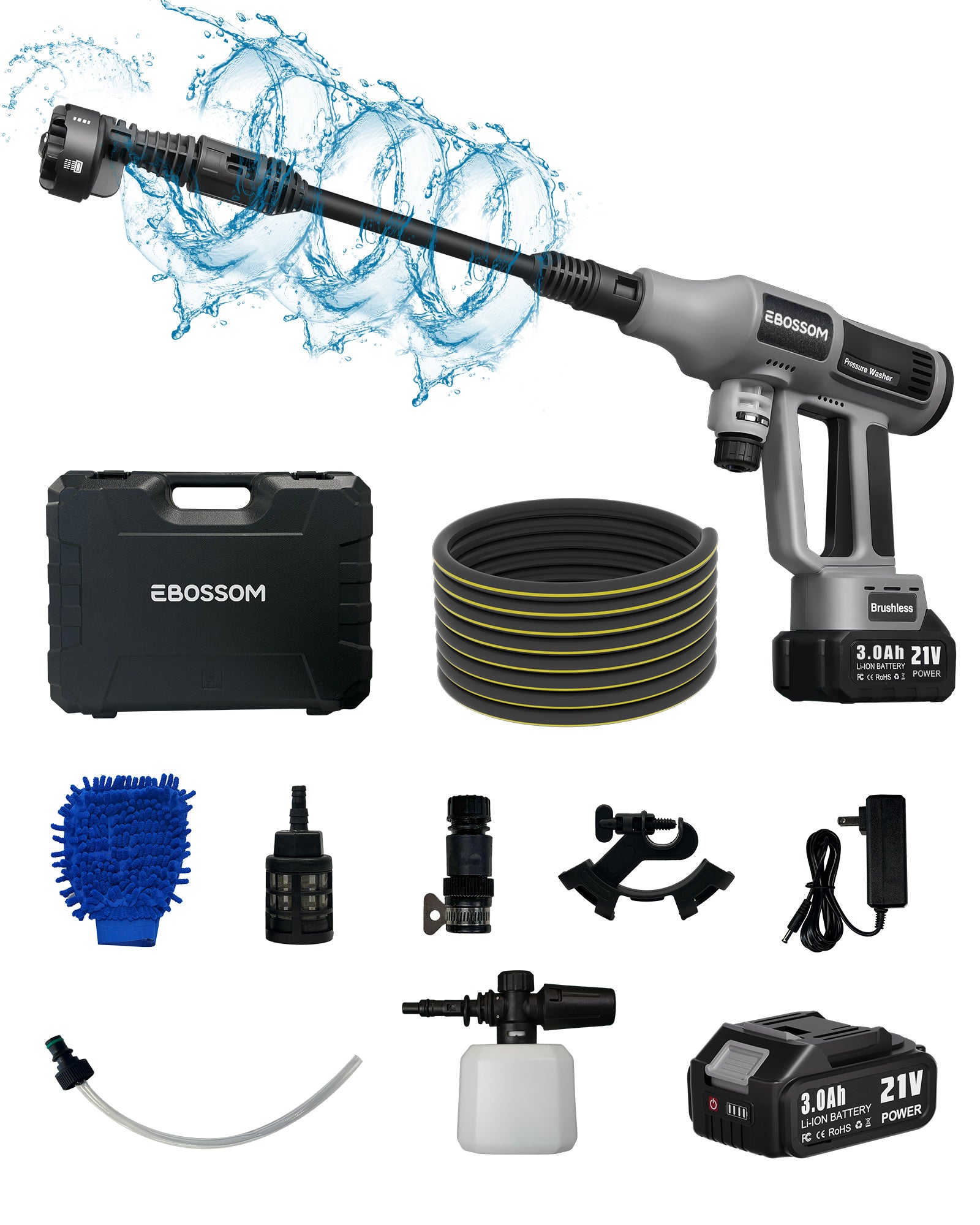 Cordless Pressure Washer Spray Kit 1080PSl