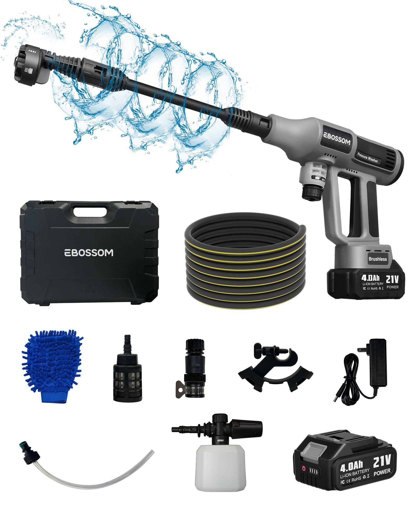 Cordless Pressure Washer Spray Kit 1080PSl