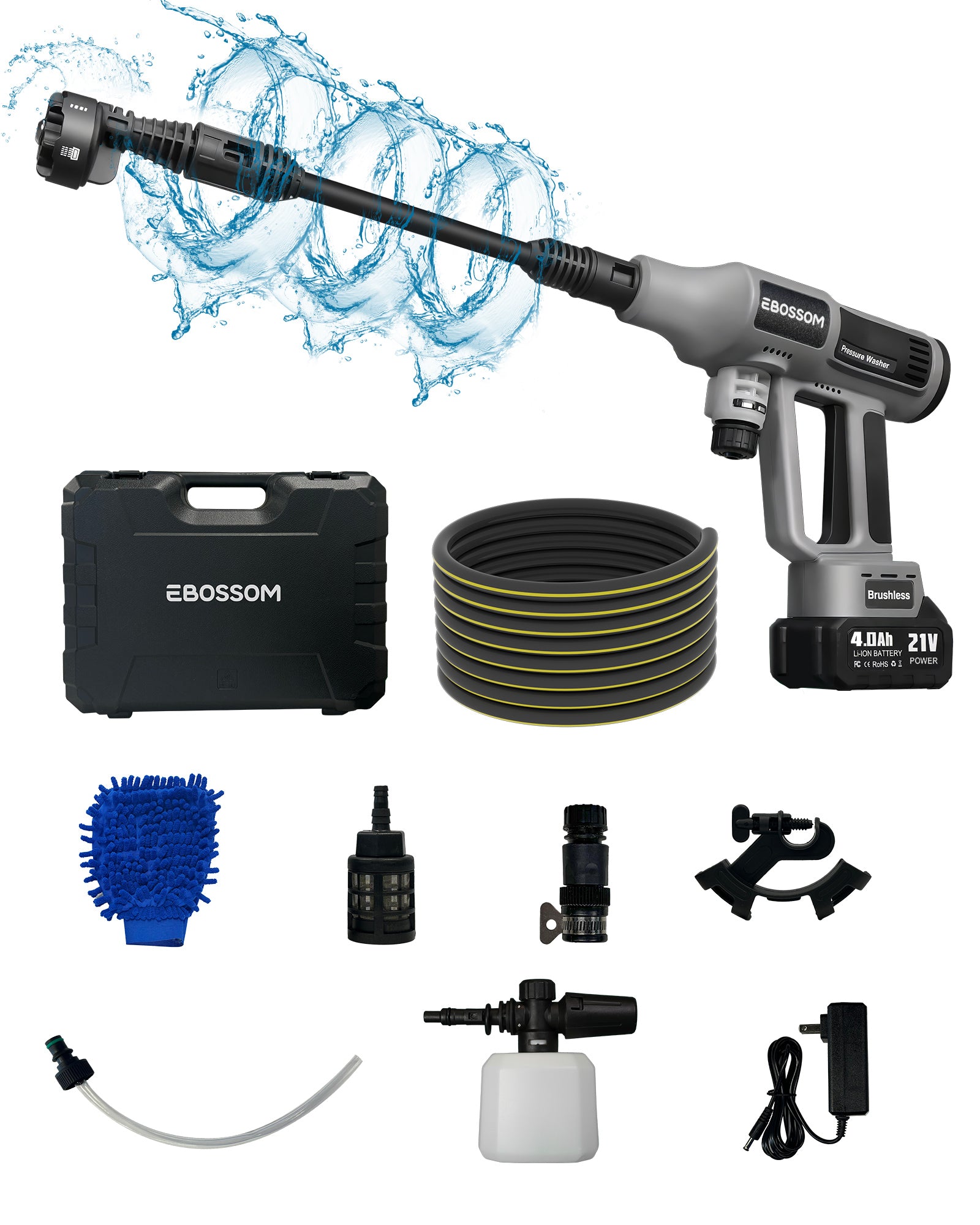 Cordless Pressure Washer Spray Kit 1080PSl