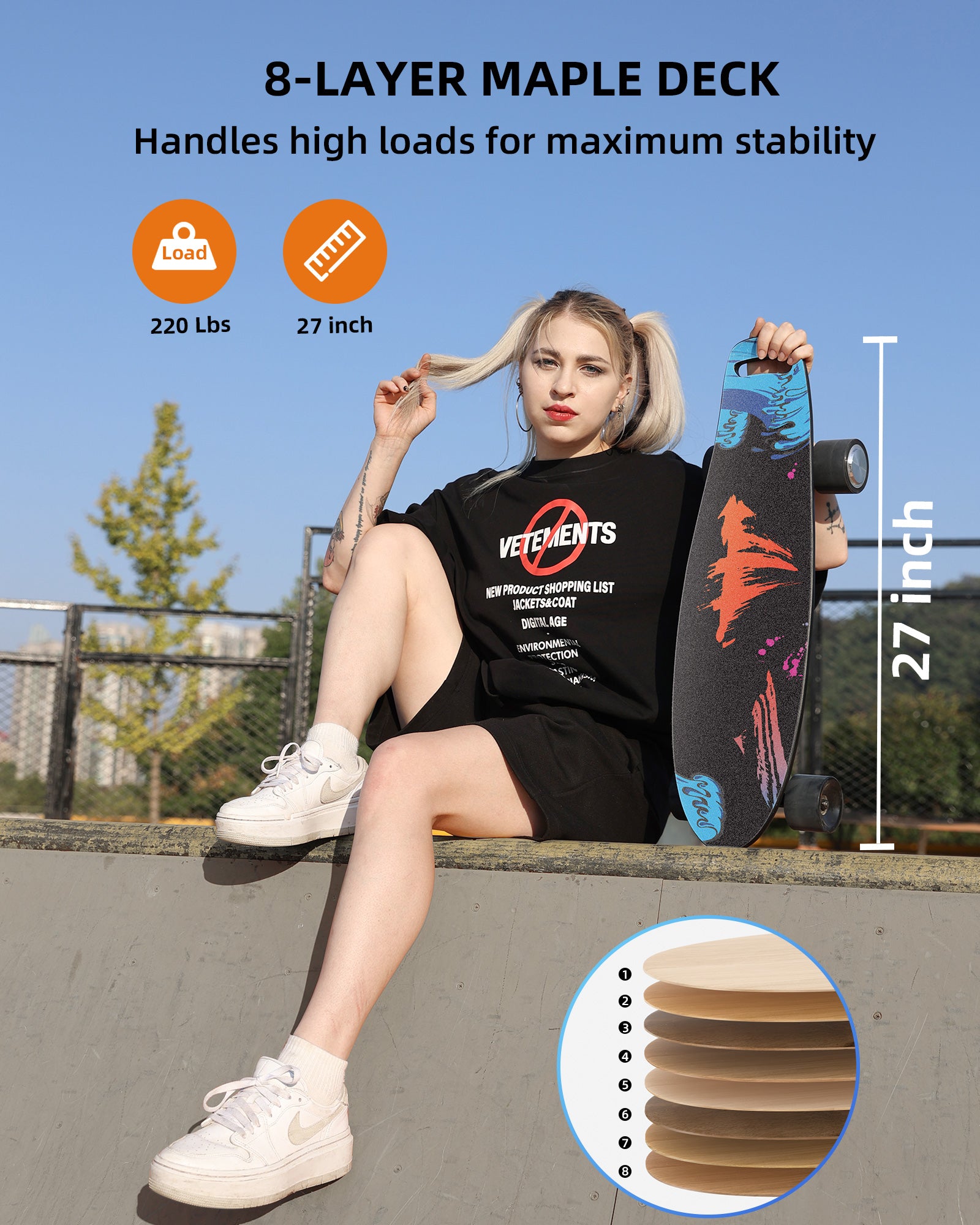 EBOSSOM Electric Skateboard 27"