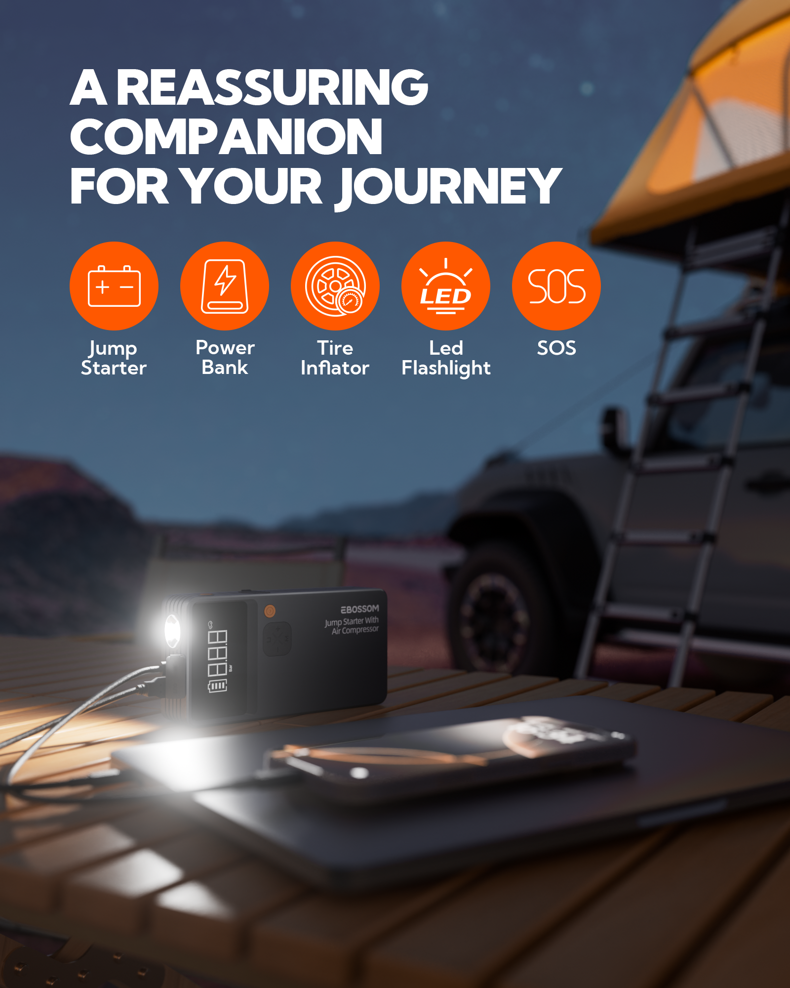 Jump Starter with Air Compressor JC8