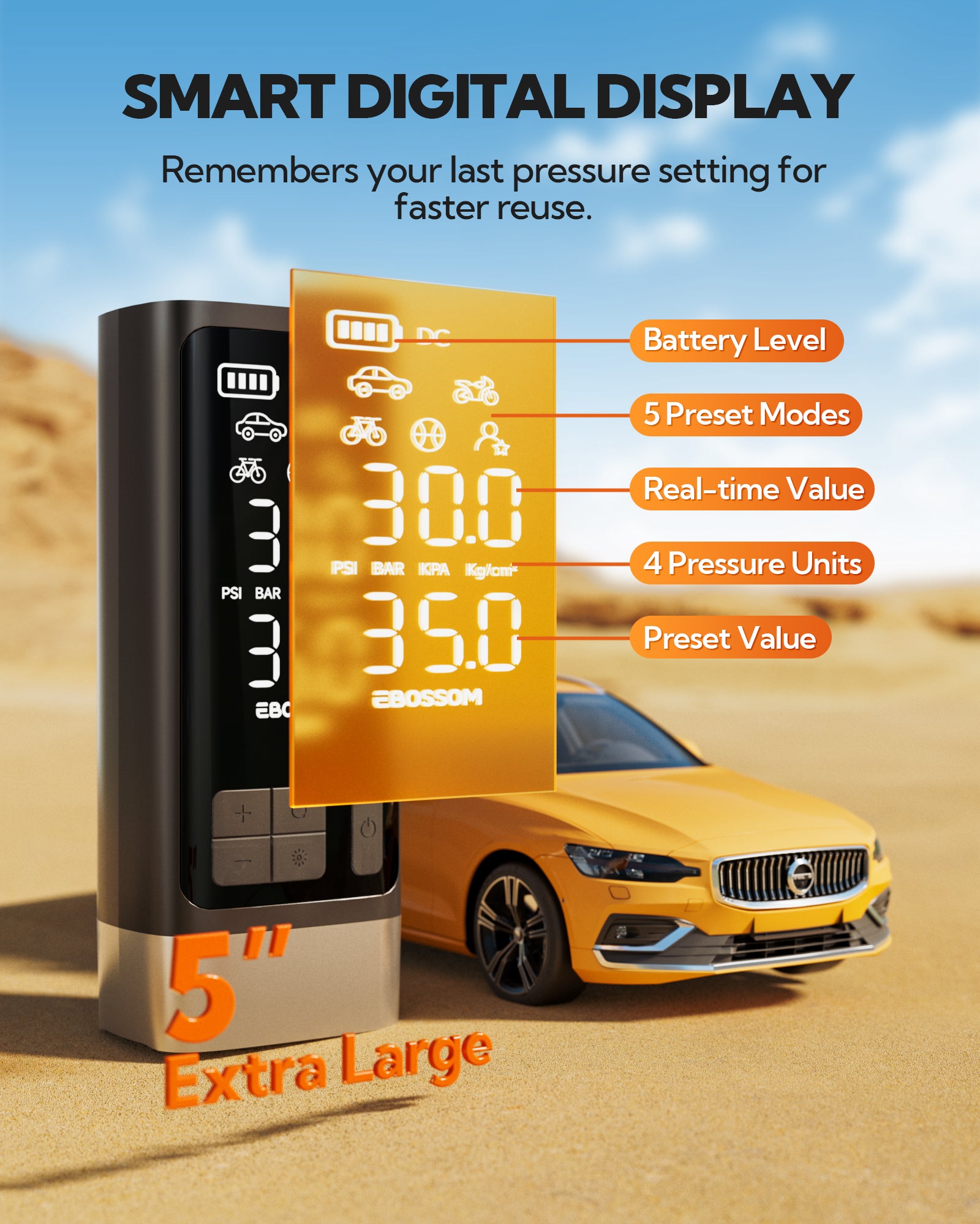 Tire Inflator Luxe X8 Portable Air Compressor