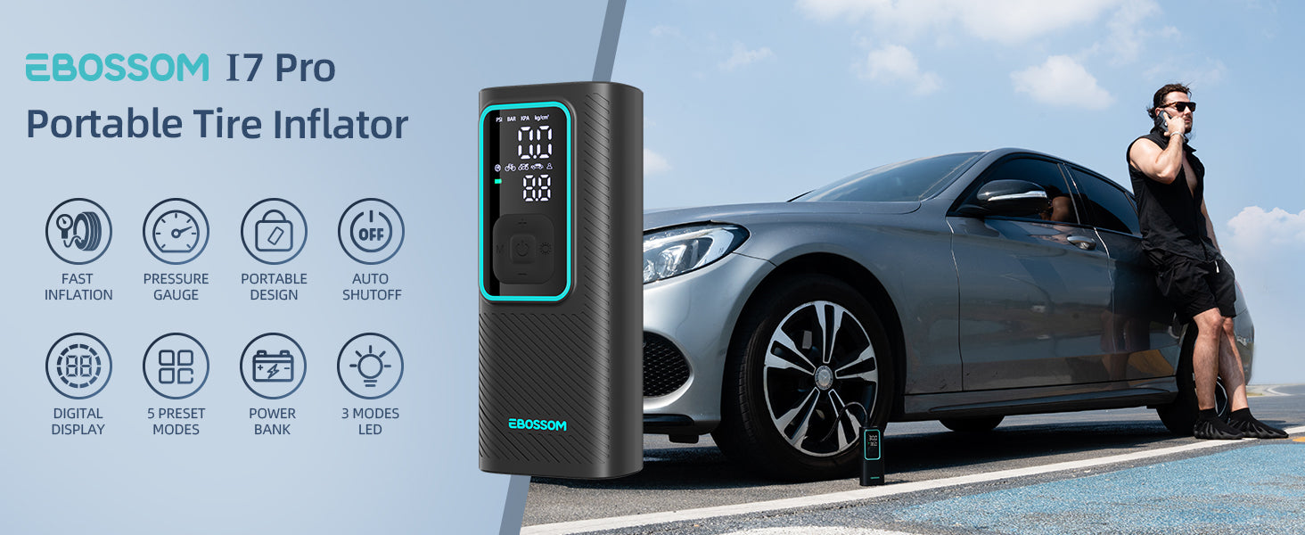 Meet the EBOSSOM I7: The Smart Portable Tire Inflator Every Driver Needs