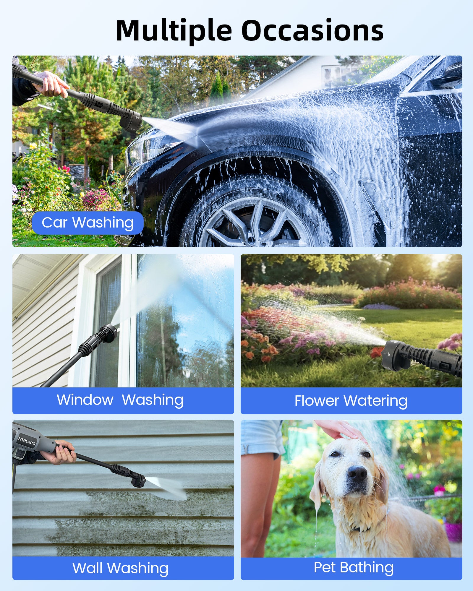 Cordless Pressure Washer Spray Kit 1080PSl