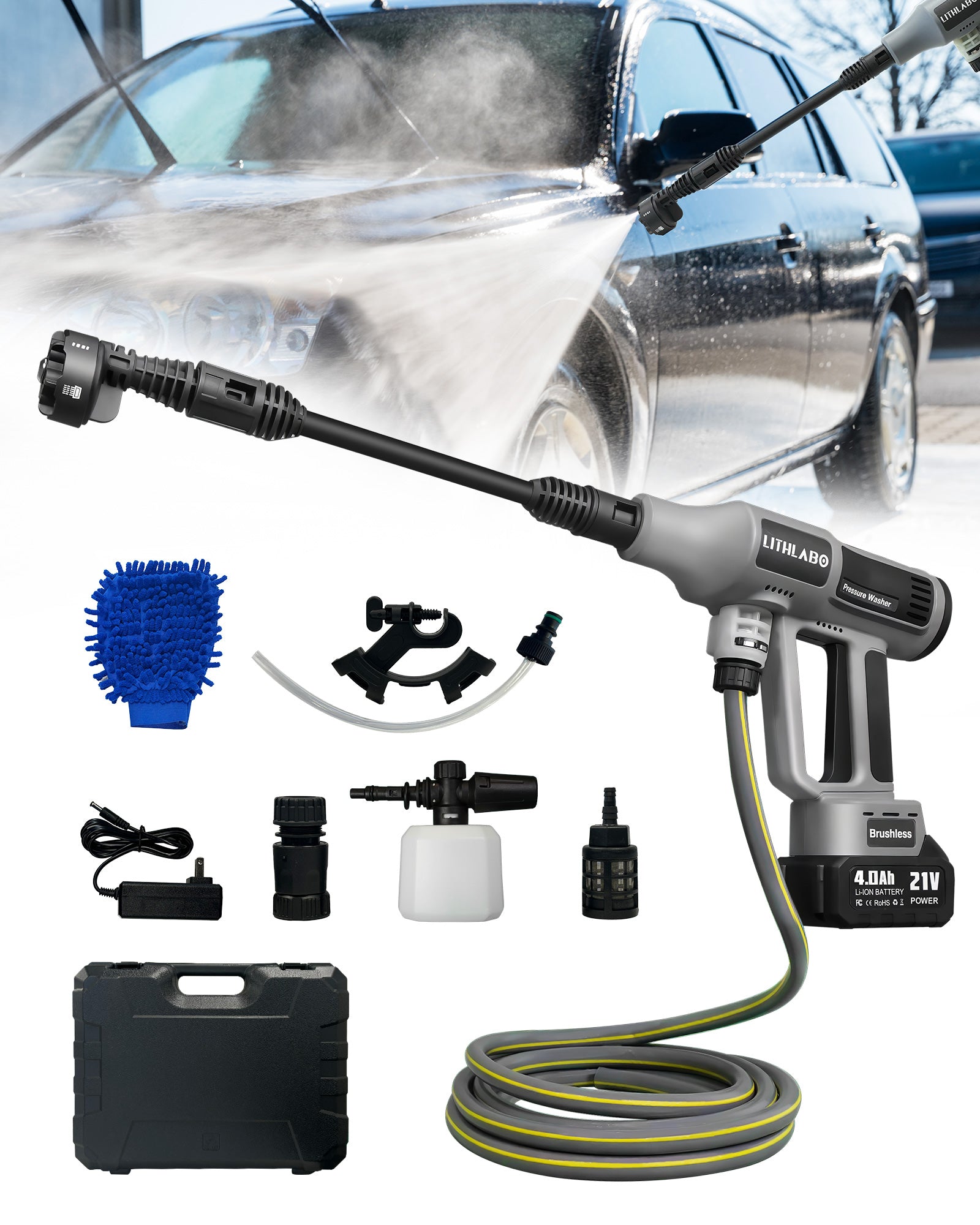 Cordless Pressure Washer Spray Kit 1080PSl