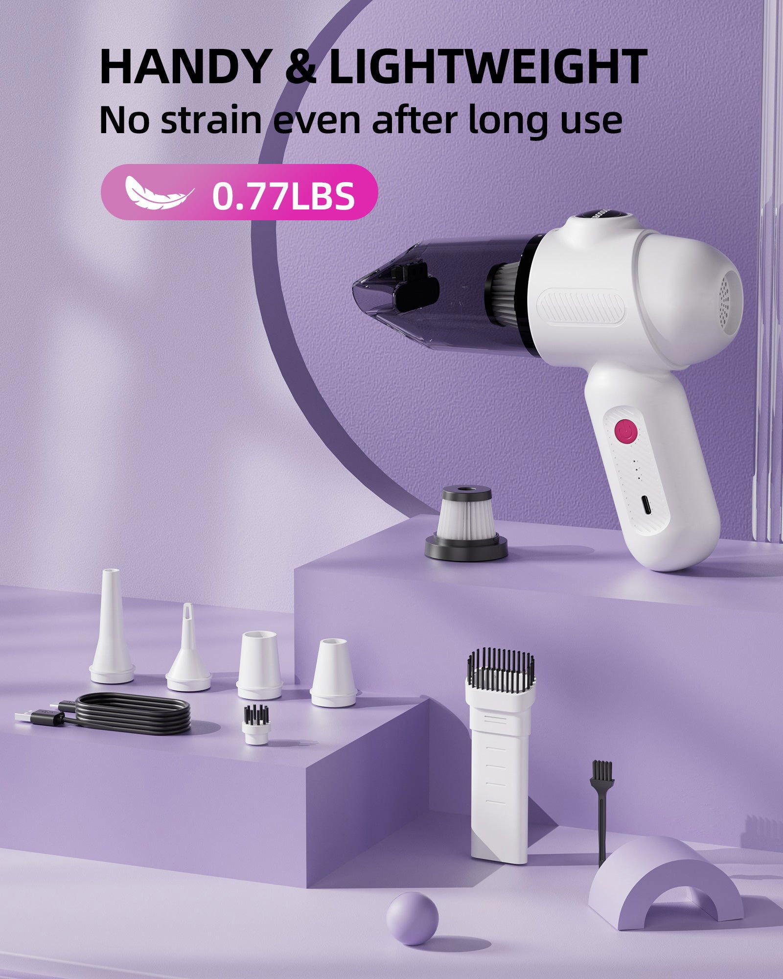 EBOSSOM Car Vacuum V6 Pro White - EBOSSOM