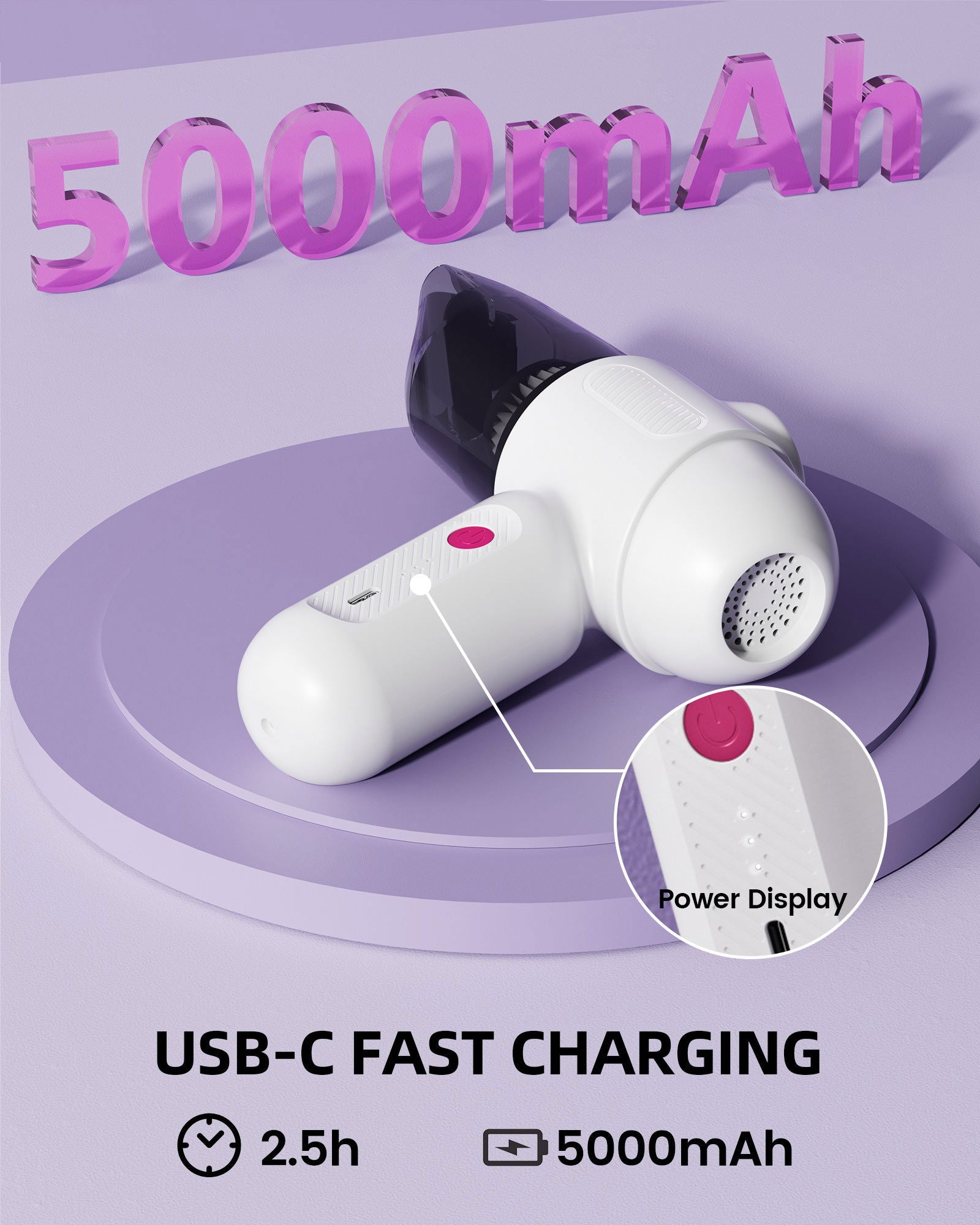EBOSSOM Car Vacuum V6 Pro White - EBOSSOM