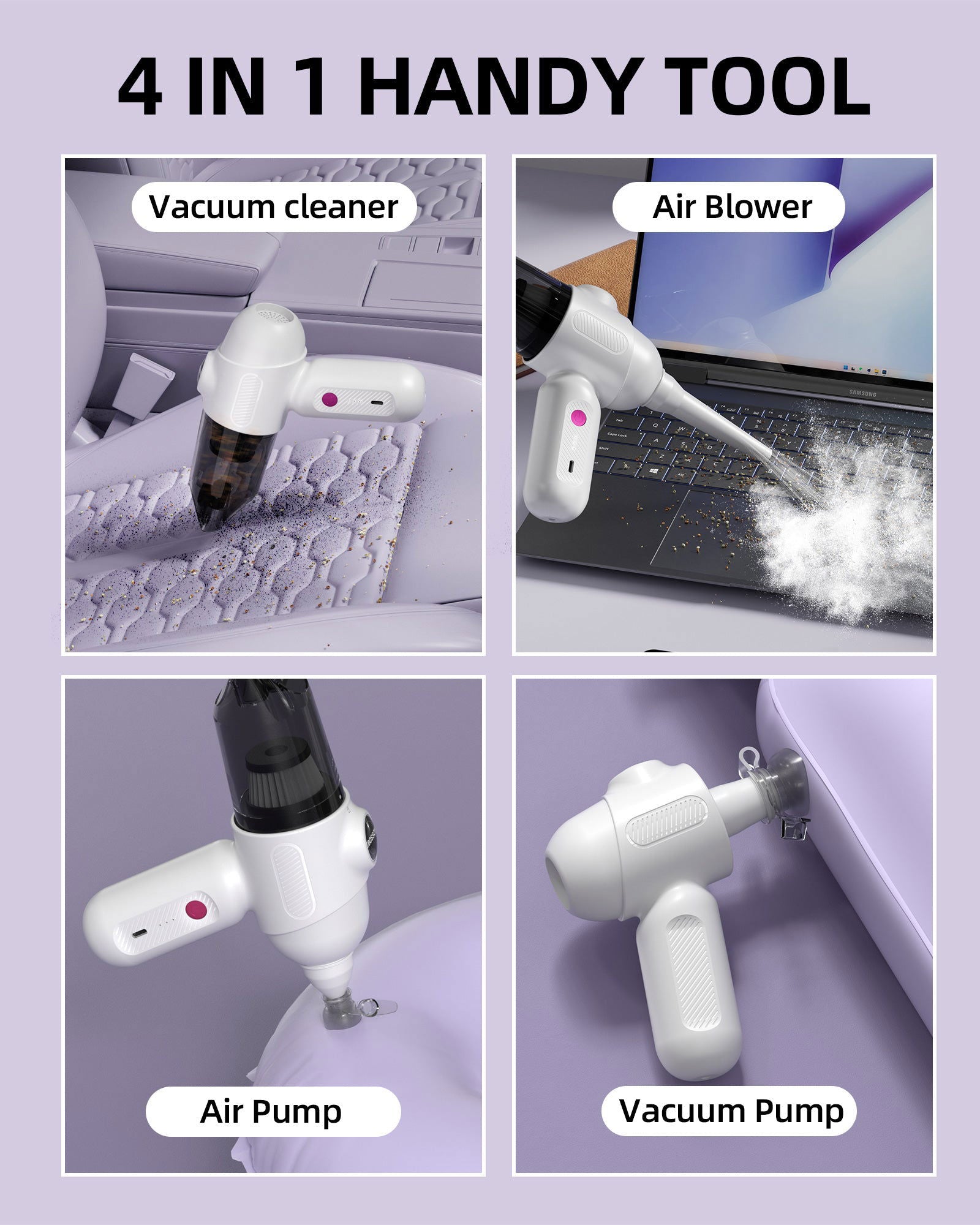EBOSSOM Car Vacuum V6 Pro White - EBOSSOM