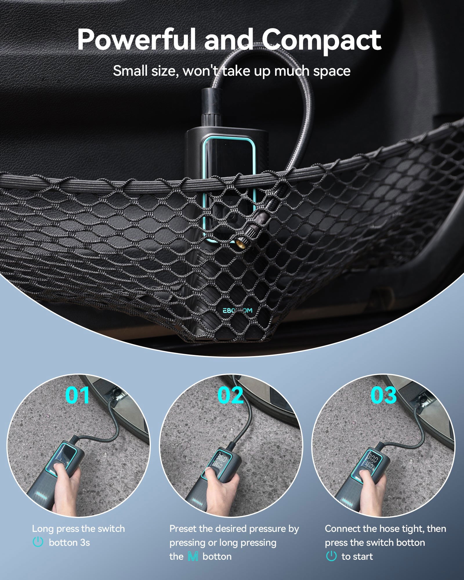 EBOSSOM Portable Air Pump I7 Pro - EBOSSOM